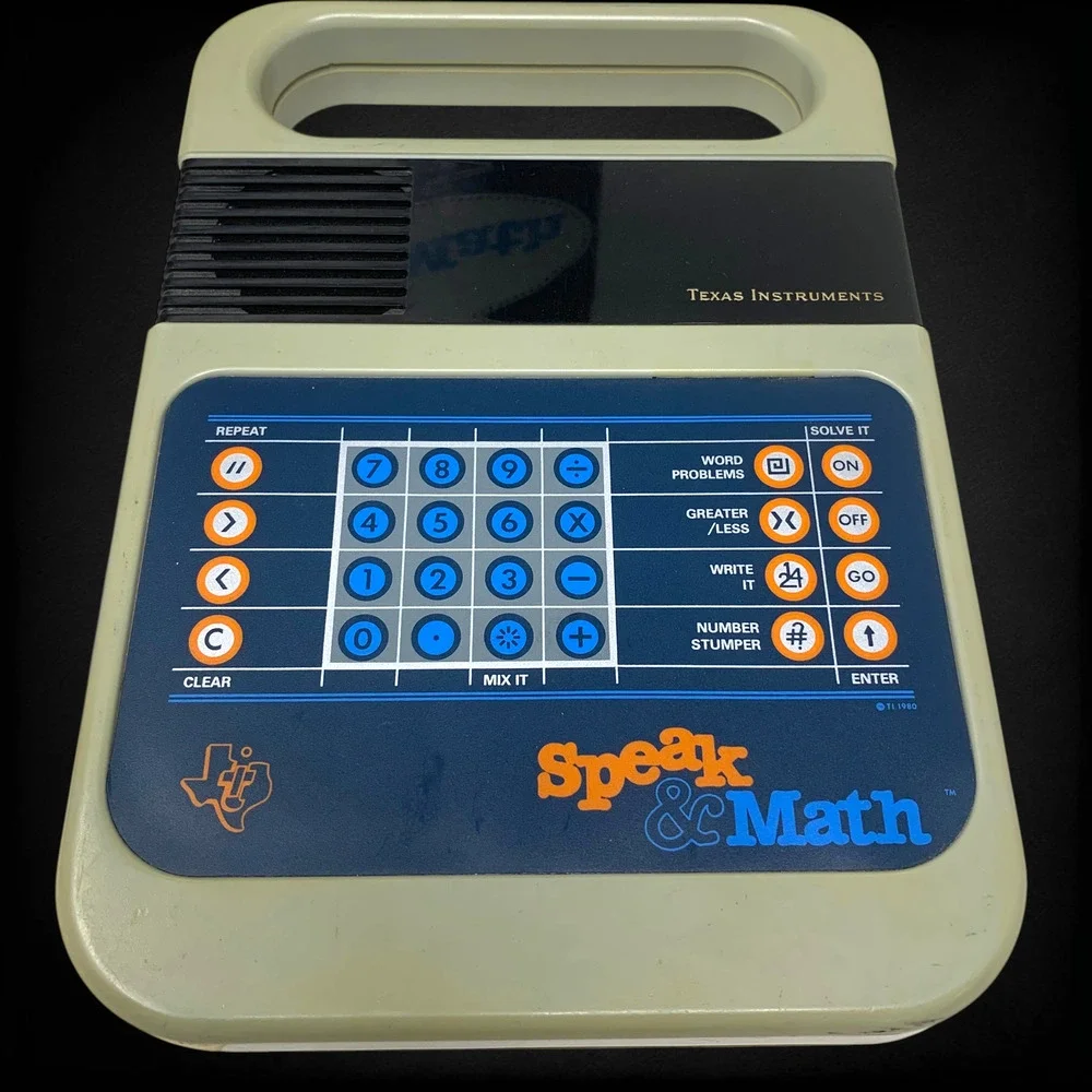 Vintage 1980 TI Speak & Math Texas Instruments Working Original Box Math Talk